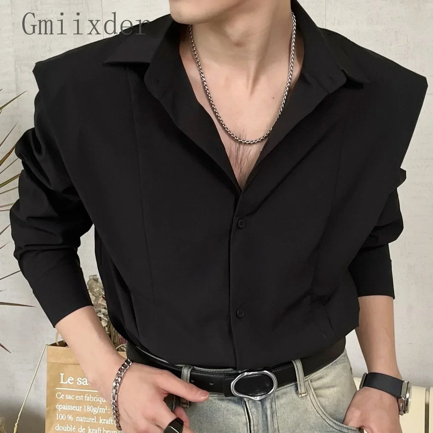 CAMISA HOMBROS ANCHOS ELEGANTE HOMBRE SILAMODA™